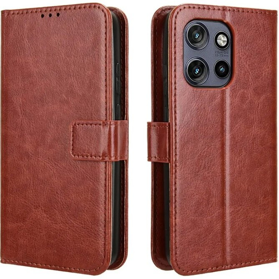 Cu clapetă pentru Motorola Edge 50 Neo / Motorola ThinkPhone 25, Crazy Horse Wallet, maro