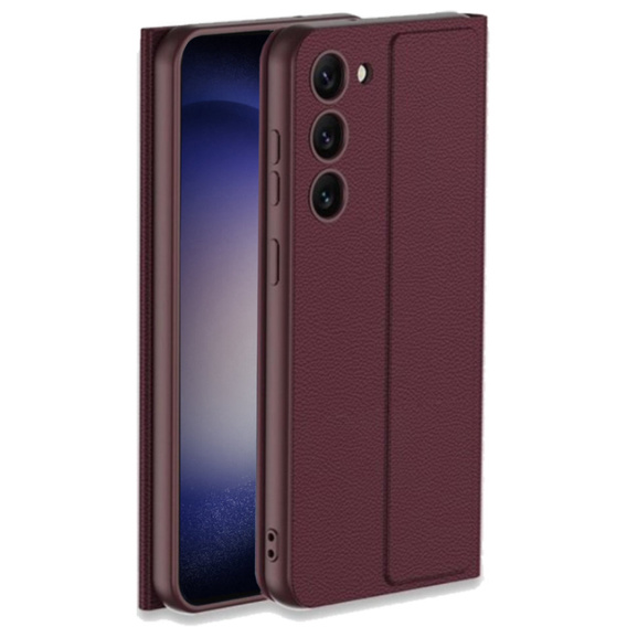 Cu clapetă pentru Samsung Galaxy S23 Plus, GKK Leather, maroon