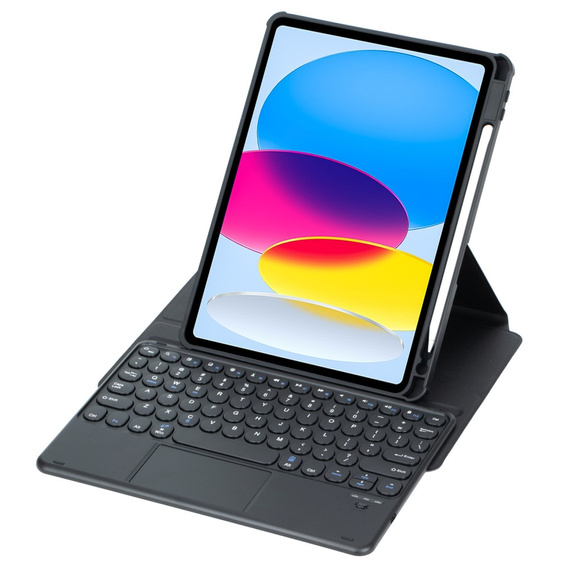 Husă pentru tastatură pentru iPad 11" 2025 A16 (11 gen.) / iPad 10.9" 2022 (10 gen.), Rotary 360° Leather, negru