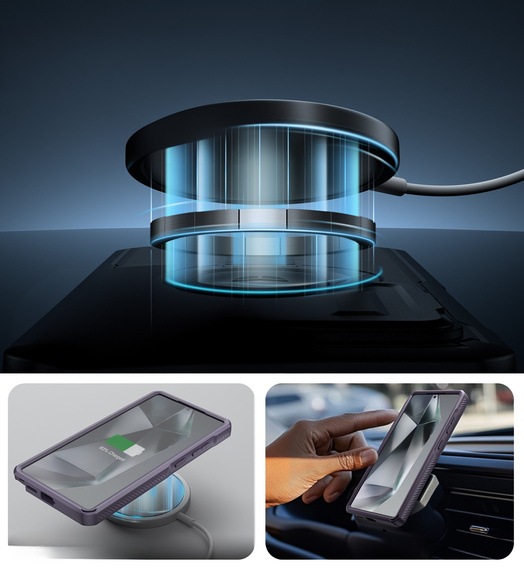 Husă blindată pentru Samsung Galaxy S25 Ultra, Dexnor CamProtect MagSafe, violet (Două rame)