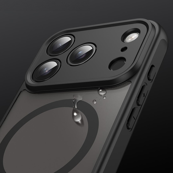 Husă mată pentru iPhone 17 Pro, pentru MagSafe, cu protecție pentru cameră, negru