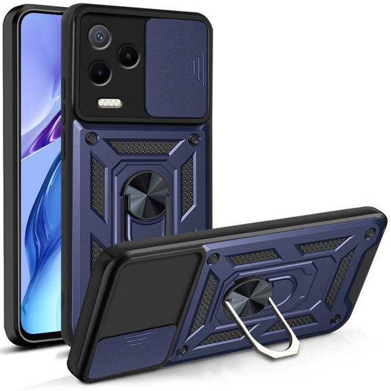 Husă blindată pentru Infinix Note 12 2023, CamShield Slide, albastru