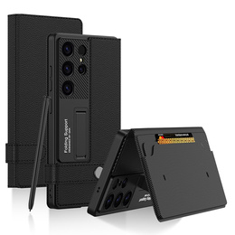 Husă cu clapetă pentru Samsung Galaxy S25 Ultra, GKK Card Slot Wallet, negru