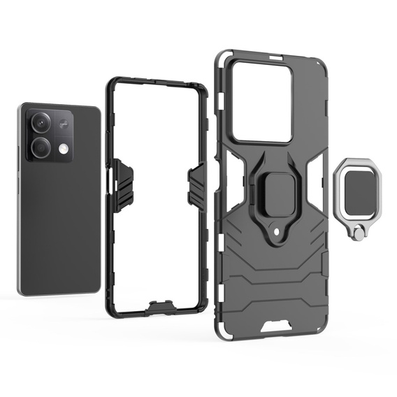 Huse pentru Xiaomi Redmi Note 13 5G, Kickstand Ring, negru
