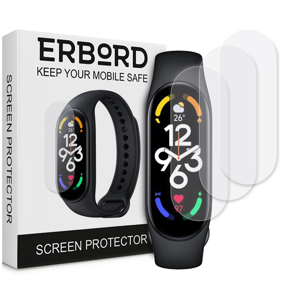3x ERBORD Hydrogel Foil pentru Xiaomi Mi Band 7/7 NFC