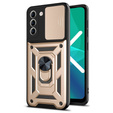 Husă blindată pentru Samsung Galaxy S21 FE, CamShield Slide, de aur