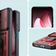 Husă blindată pentru Oppo Reno 13 Pro, CamShield Slide, roșu