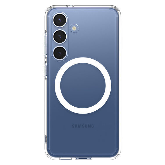 Carcasă MagSafe Spigen pentru Samsung Galaxy S25+ Plus, Ultra Hybrid, transparent / alb + 9H Tempered Glass
