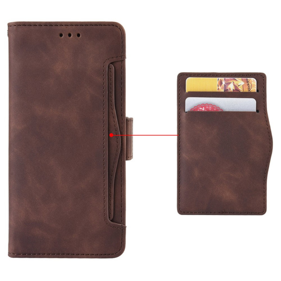 Cu clapetă pentru T Phone 2 5G, Card Slot, maro