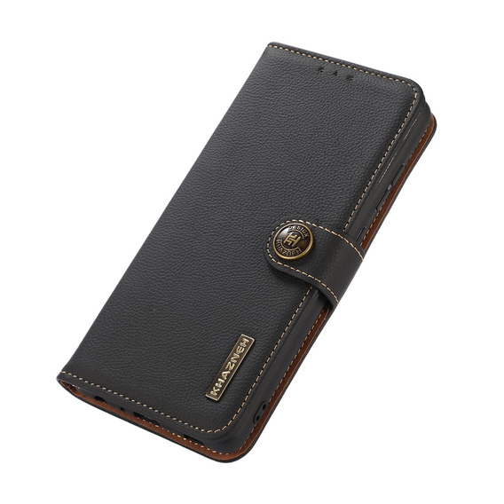 KHAZNEH RFID caz pentru Samsung Galaxy A35 5G, Litchi Texture, negru