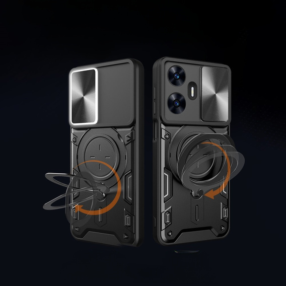 Husă blindată pentru Realme C55, CamShield Slide, negru