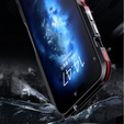 Husa LUPHIE pentru iPhone 15, Armor Bumper, negru / roșu