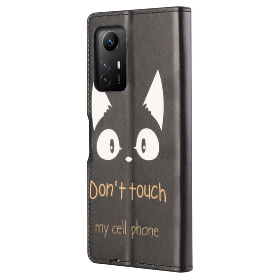 Cu clapetă pentru Xiaomi Redmi Note 12S, Wallet, don't touch, negru