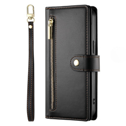 Cu clapetă pentru Samsung Galaxy A36 5G, Wallet Zipper Pocket, negru