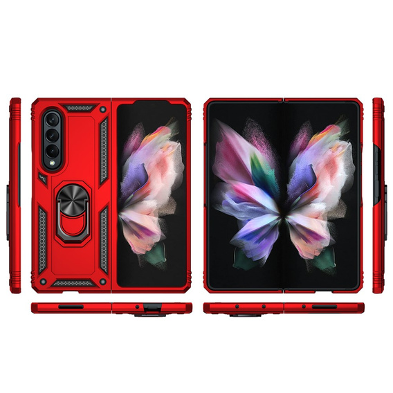Husă blindată pentru Samsung Galaxy Z Fold3 5G, Nox Case Ring, roșu
