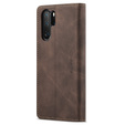 Husa CASEME pentru Huawei P30 Pro, Leather Wallet Case, maro închis