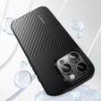 Carcasa BENKS Kevlar pentru iPhone 16 Pro, pentru MagSafe, Carbon Fiber, negru