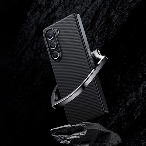 Carcasa BENKS Kevlar pentru Samsung Galaxy Z Fold5 5G, pentru MagSafe, Carbon Fiber, negru