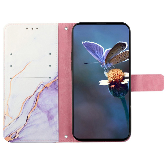 Cu clapetă pentru Xiaomi Redmi Note 13 Pro 4G, Wallet, Marble violet