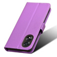 Cu clapetă pentru Oppo A38 4G / Oppo A18 4G, Wallet Smart Magnet, violet