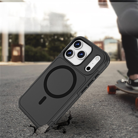 Husă MagForce pentru iPhone 17 Pro, pentru MagSafe, blindată, neagră