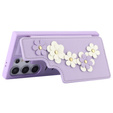 Husa pentru Samsung Galaxy S24 Ultra, Leather Flower Card Slot, violet