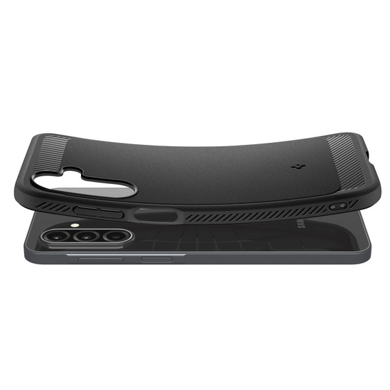 Carcasa Spigen pentru Samsung Galaxy A16 4G/ 5G, Rugged Armor MagSafe, negru + Tempered Glass 9H
