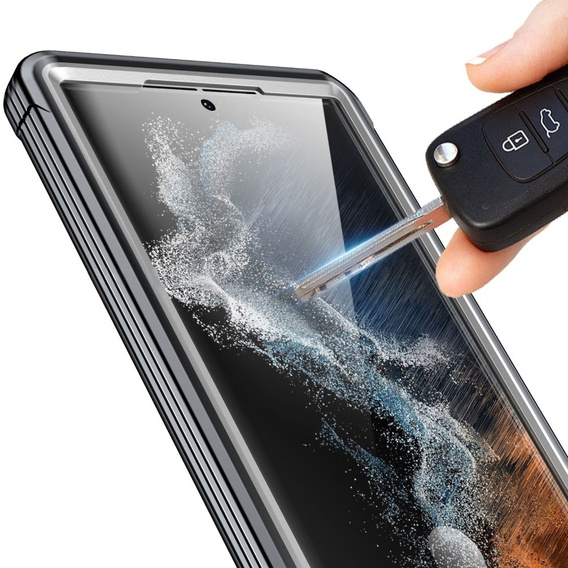 Carcasă pentru Samsung Galaxy S24 Ultra, Shockproof, cu folie, negru
