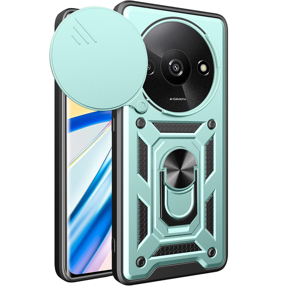Husă blindată pentru Xiaomi Redmi A3, CamShield Slide, verde