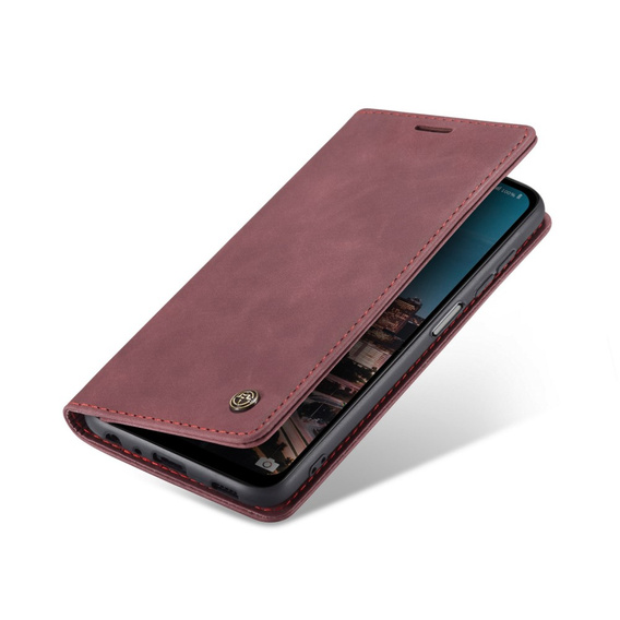 Husa CASEME pentru Samsung Galaxy A04S / A13 5G, Leather Wallet Case, roșu