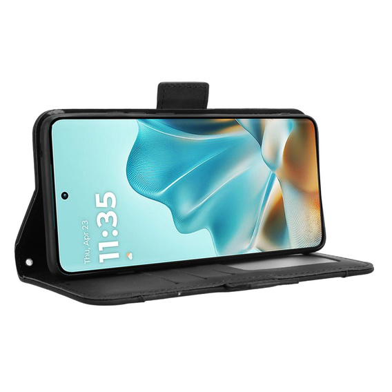 Cu clapetă pentru Motorola Edge 60 / 60 Fusion, Card Slot, negru