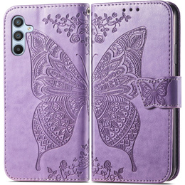 Cu clapetă pentru Samsung Galaxy A56, Butterfly, violet