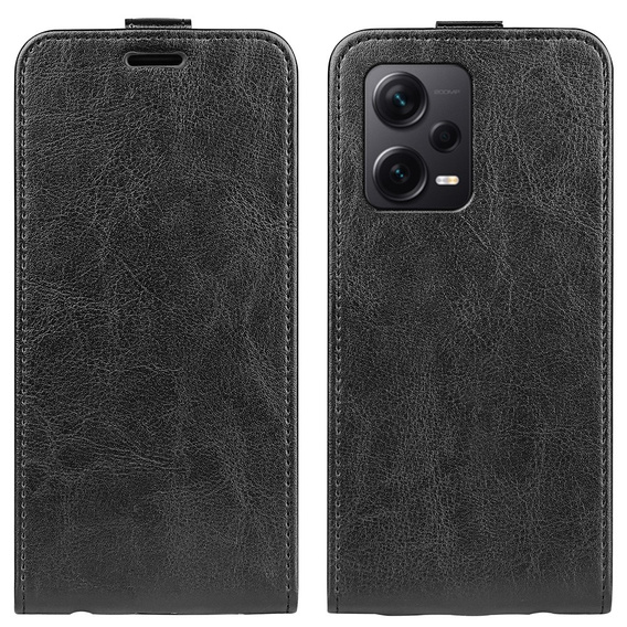 Cu clapetă pentru Xiaomi Redmi Note 12 Pro+ 5G, Flip, negru