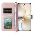 Carcasă cu clapetă pentru Realme 14 Pro+ 5G, Crossbody Leather Wallet, roz rose gold