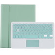 Carcasă + tastatură Lenovo Tab P11 J606F / Tab P11 5G / P11 + Plus, TouchPad Keyboard, verde deschis