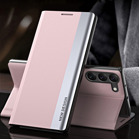 Cu clapetă pentru Samsung Galaxy S23, Side Magnetic, roz