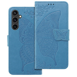 Cu clapetă pentru Samsung Galaxy S23 FE, Butterfly, albastru