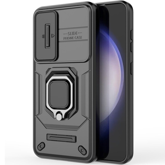 Husă pentru Samsung Galaxy S24, KickStand Camera Lens, negru