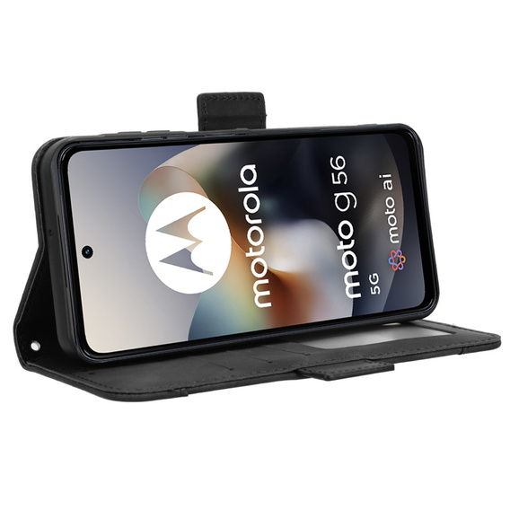 Cu clapetă pentru Motorola Moto G56 5G, Card Slot, negru