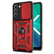 Husă blindată pentru Samsung Galaxy S22 Plus, CamShield Slide, roșu