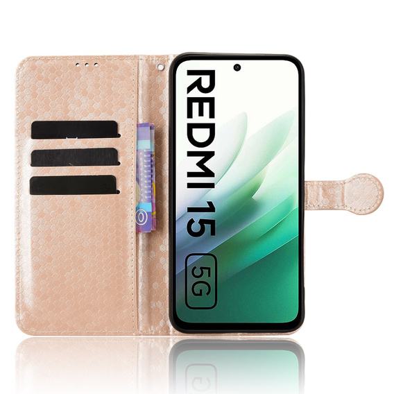 Husa cu clapetă pentru Xiaomi Redmi Note 14 4G, Wallet Rhombus, negru