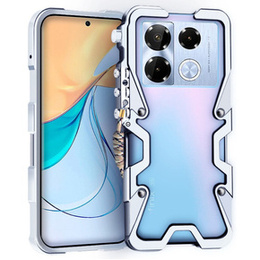 Husă pentru Infinix Note 40 Pro, Aluminium Alloy Bumper, de argint