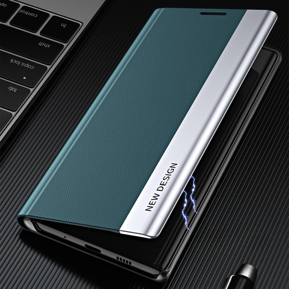 Cu clapetă pentru Samsung Galaxy S24 FE, Side Magnetic, verde
