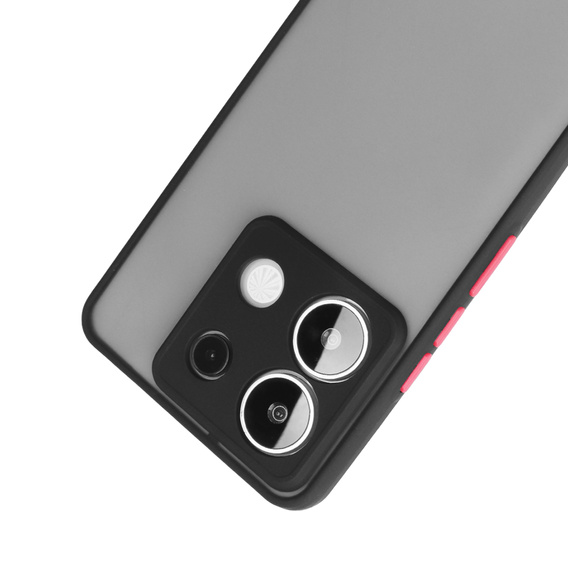 Carcasă din silicon pentru Xiaomi Redmi Note 13 Pro 5G, cu protecție pentru camera foto, transparent / negru + sticlă călită 9H