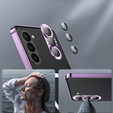 Carcasă de protecție pentru camera foto pentru Samsung Galaxy S23, CamShield MagSafe, transparent / violet