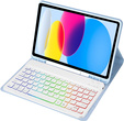 Husă cu tastatură bluetooth iluminată pentru iPad 10.9 2022 (10 gen.), albastru