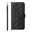 Carcasă cu clapetă pentru Xiaomi Redmi A5, Crossbody Leather Wallet, negru