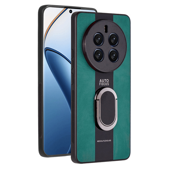Carcasă pentru Realme 12 Pro 5G / 12 Pro+ 5G, Leather Kickstand Ring, verde