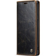 Carcasă flip CASEME pentru Samsung Galaxy S9, Waxy Textured, cafea