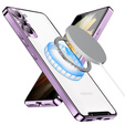 Carcasă de protecție pentru camera foto pentru Samsung Galaxy S21 FE 5G, CamShield MagSafe, transparent / violet